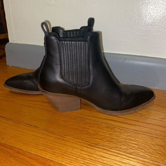 Patina Shoes - Black Patina Portland Leather Ankle Boots Western Cowgirl Rodeo Work School 7.5